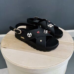 Karl lagerfeld black strappy sandals